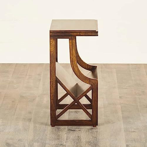 SMAART CRAAFTS LATIVA END Table for Living Room and Bedroom | Premium Design Rectangular Side Table for Home & Kitchen| Brown Finish, Mango Wood | Diwali Decorations
