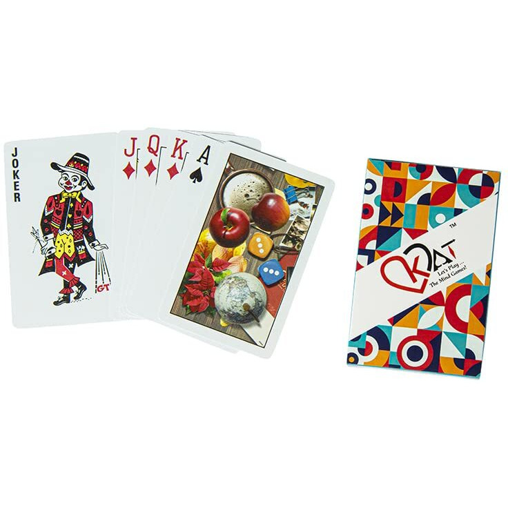 KAT 2 Pieces Playing Cards Pure Plastic 100% PVC Design H J Multicolour Pack Premium Deck for Bridge Rummy Poker Holi Diwali Taash Game Nights Party & Fun