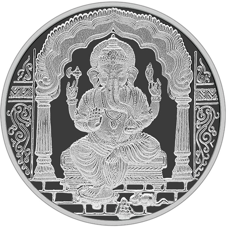 MAA SILVER 999 Pure Silver Ganpati/Ganesh Ji Coin/Sikka for Diwali|Dhanteras with Box for Gifting & Religious Use (5 Grams)