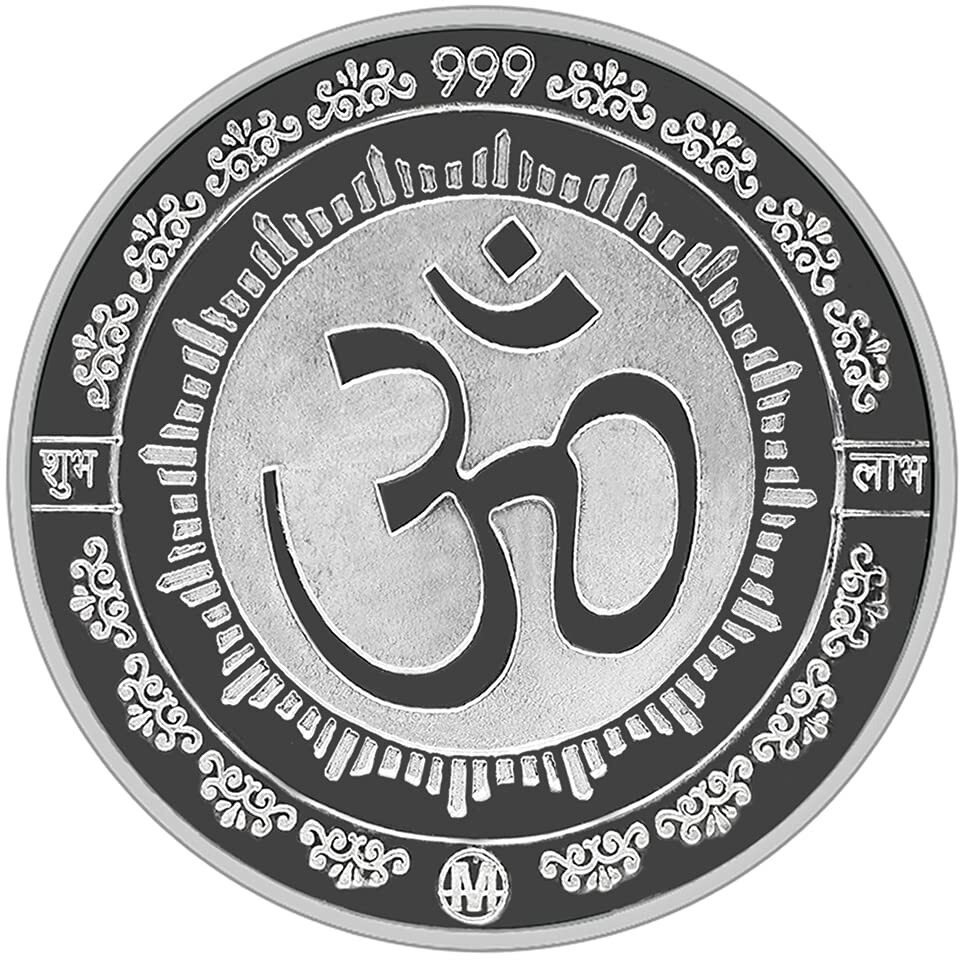 MAA SILVER 999 Pure Silver Ganpati/Ganesh Ji Coin/Sikka for Diwali|Dhanteras with Box for Gifting & Religious Use (5 Grams)