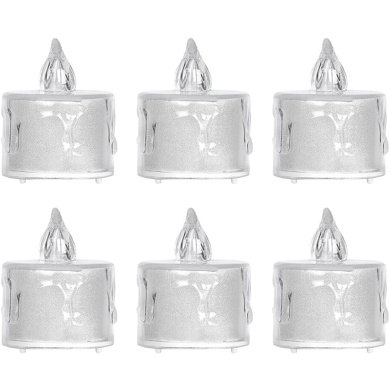 Ein Sof Electric Candle Diyas, 6 Pcs Flameless LED Candles, Decorative Tealight for Home Decoration, Christmas, Diwali, Birthdays, Battery Operated Small Lamps - Warm White