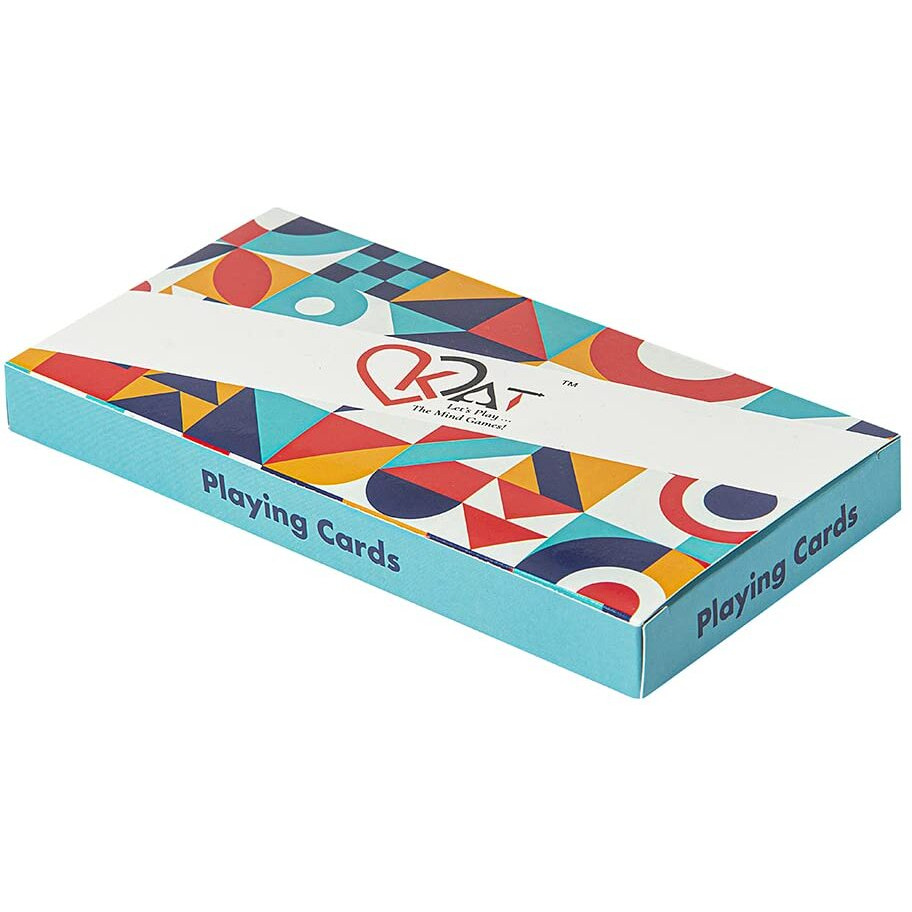 KAT 3 Pieces Playing Cards Pure Plastic 100% PVC Design G H J Multicolour Pack Premium Deck for Bridge Rummy Poker Holi Diwali Taash Game Nights Party & Fun