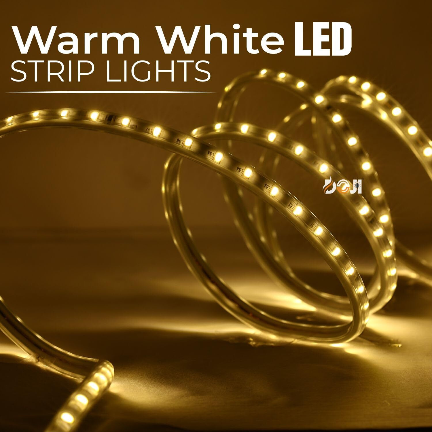 DOJI LED Strip Light,Rope Light for Ceiling, Indoor,Outdoor,Decorative,Diwali,Christmas,Festival,Cove,False Balcony,Entrance.(4 Meter, Warmwhite)