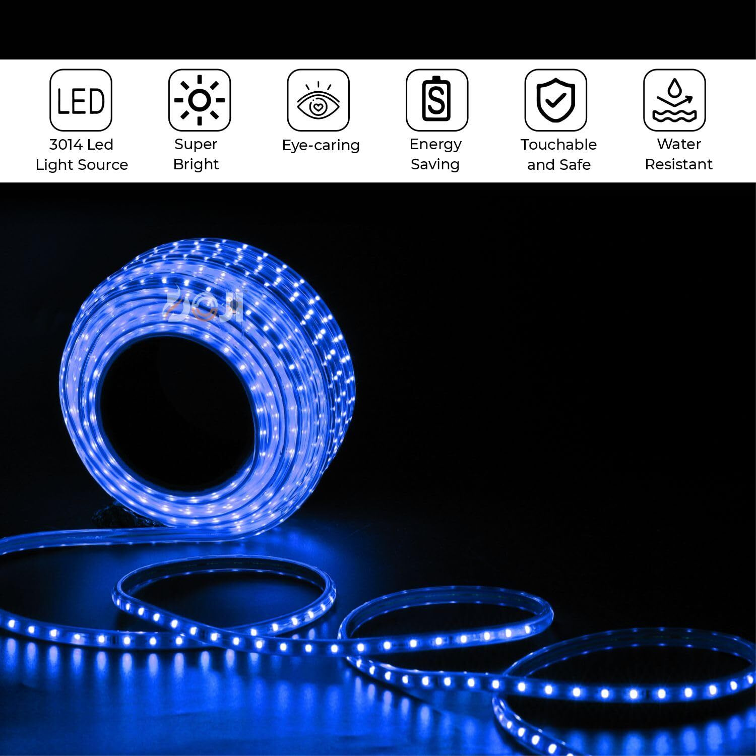 DOJI LED Strip Light,Rope Light for Ceiling, Indoor,Outdoor,Decorative,Diwali,Christmas,Festival,Cove,False Balcony,Entrance.(45 Meter, Blue)