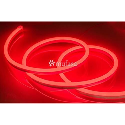 Mufasa LED Neon Light, 8MM Rope Indoor Outdoor Decoration with Connector, Best for Diwali, Festivals 220V AC (NON-ADHESIVE BACK) (Red) (5 Meter)