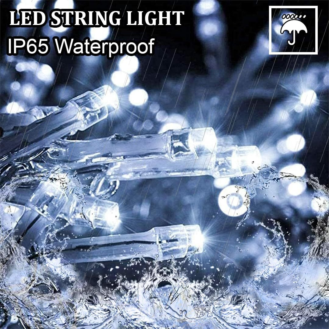 fizzytech 60 LED Rice Light for Decoration Strip and Series Light for Diwali Christmas Lights of Home Decoration, Bedroom Wedding, Birthday Party Patio - 20 Meter (Pack of 1, White)