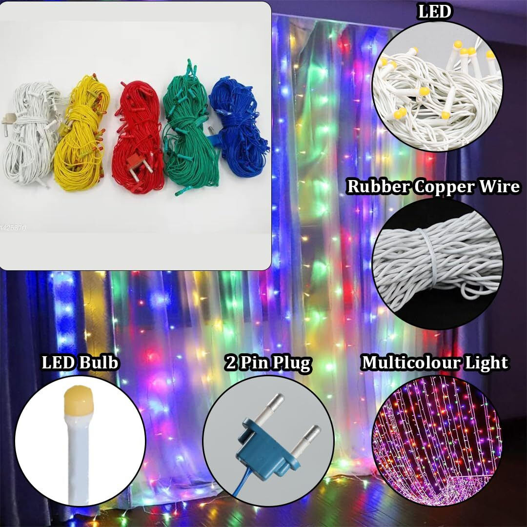 fizzytech Plastic Led Bulbs String Led Lights for Home Decoration for Diwali Decoration Items for Home Decor Lights of Home Decoration (11 Meter 40 led Set of 5 Multicolor)