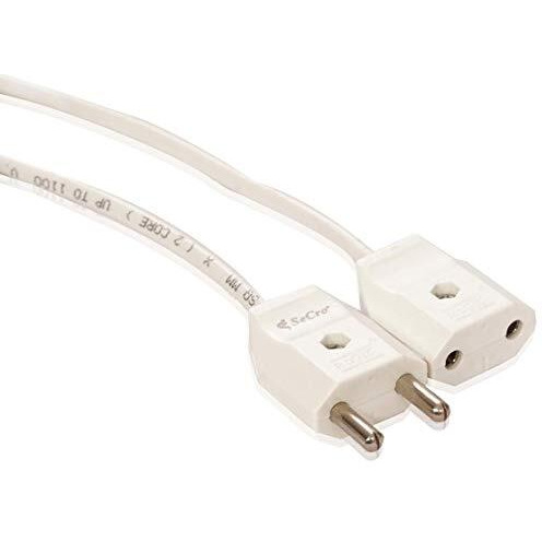 SeCro 2-Pin Flexible Male-Female Socket, Round Wire, Extension Cord for Multipurpose Use,Festive Decorations,Diwali,Christmas,etc (2 Meter)