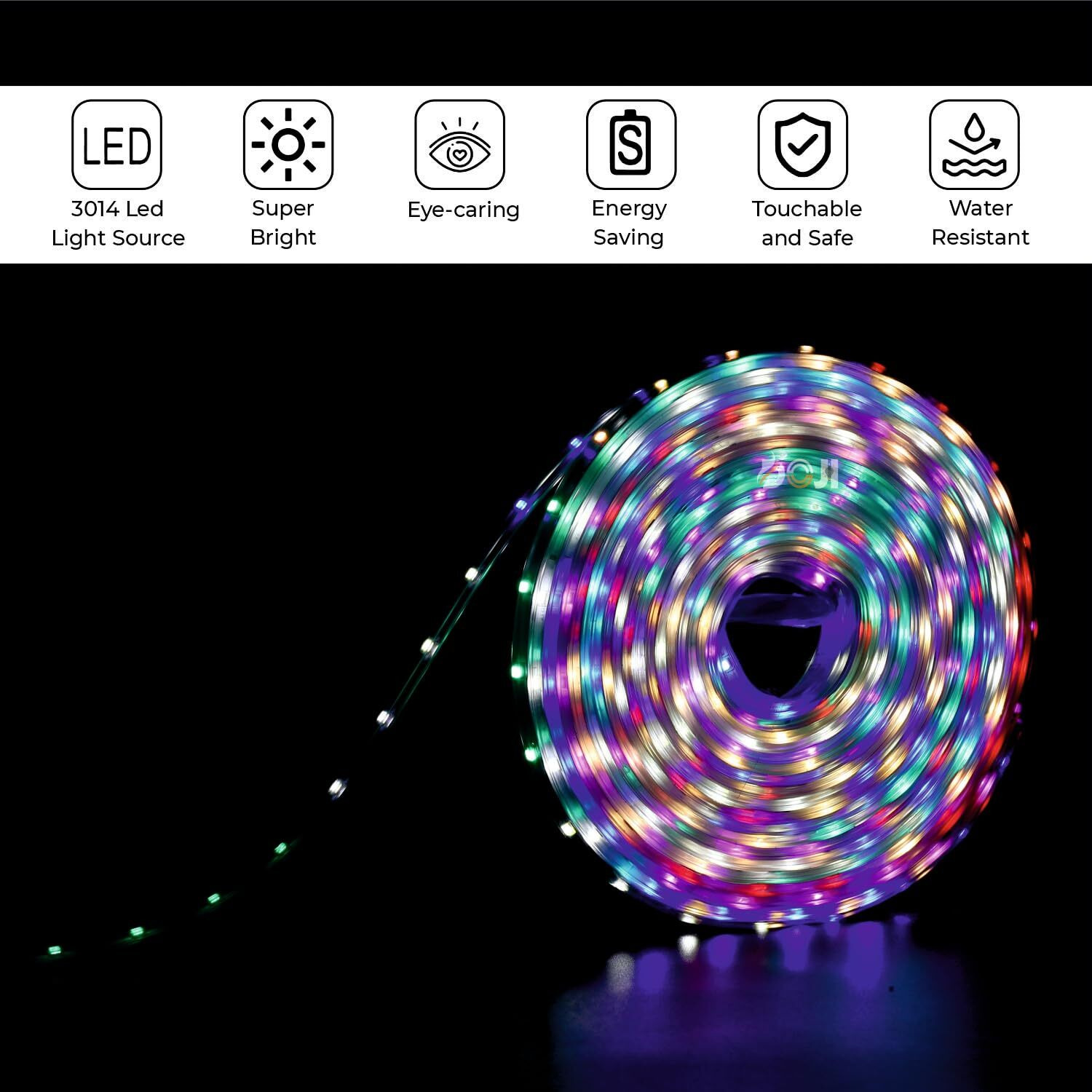 DOJI LED Strip Light,Rope Light for Ceiling, Indoor,Outdoor,Decorative,Diwali,Christmas,Festival,Cove,False Balcony,Entrance.(45 Meter, Multicolor)