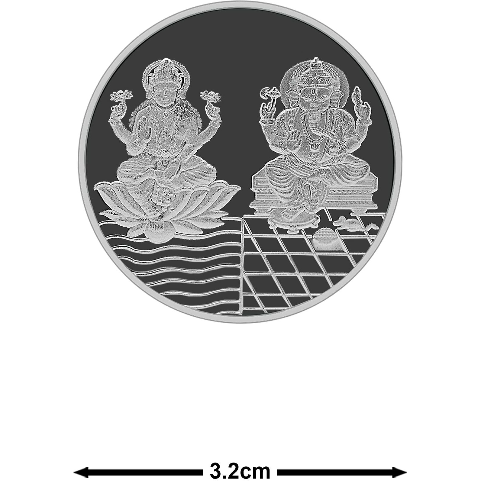MAA SILVER 999 Purity Silver Laxmi/Lakshmi & Ganpati/Ganesh Ji Coin/Sikka for Diwali|Dhanteras with Box for Gifting & Religious Use (10 Grams)