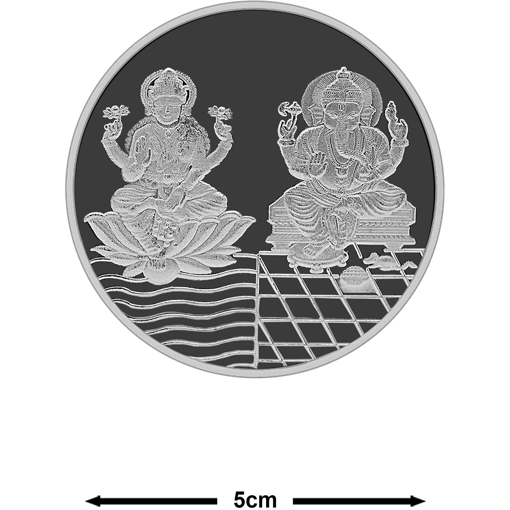 MAA SILVER 999 Purity Silver Laxmi/Lakshmi & Ganpati/Ganesh Ji Coin/Sikka for Diwali|Dhanteras with Box for Gifting & Religious Use (50 Grams)