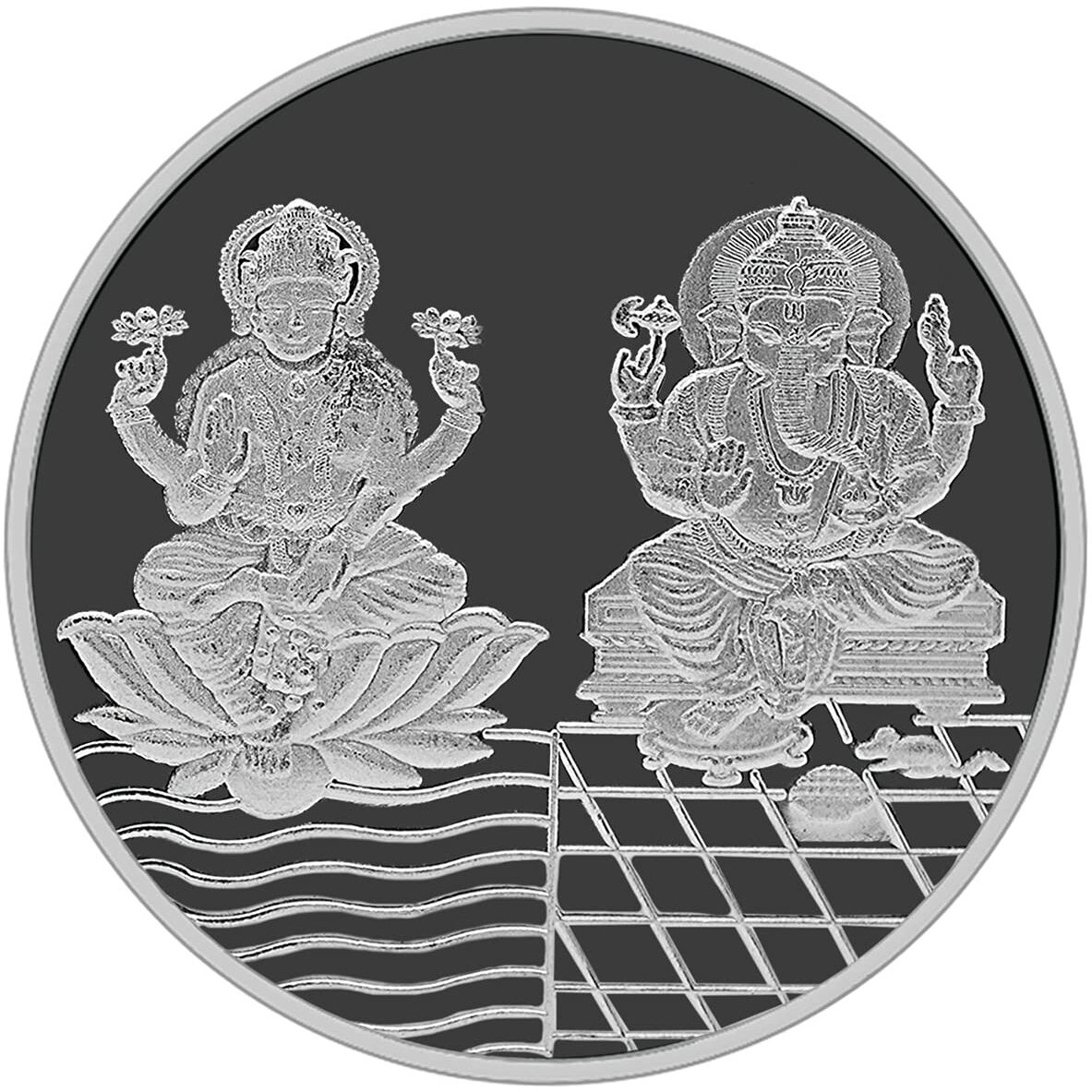 MAA SILVER 999 Purity Silver Laxmi/Lakshmi & Ganpati/Ganesh Ji Coin/Sikka for Diwali|Dhanteras with Box for Gifting & Religious Use (20 Grams)