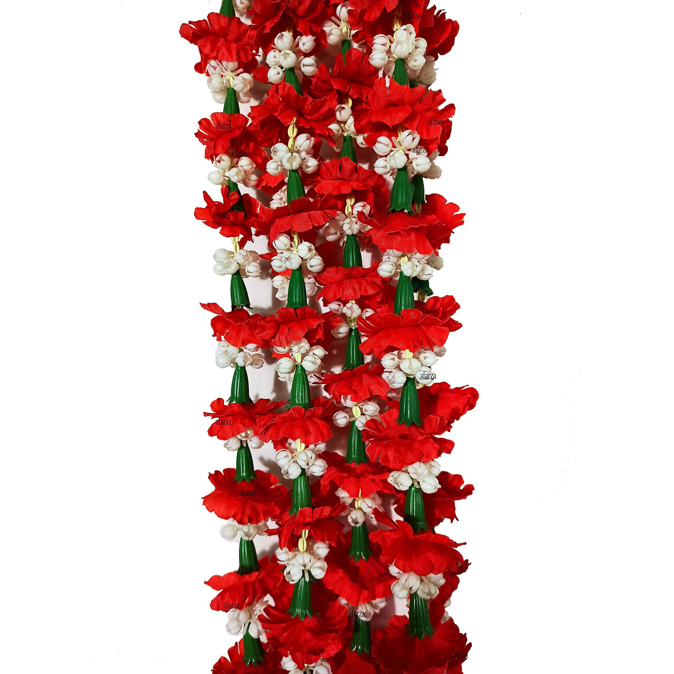 Artificial Flower Garland toran for Door Hanging Home Decoration Diwali Decoration Pack of 2 Strings 5 FEET. (redmogra)
