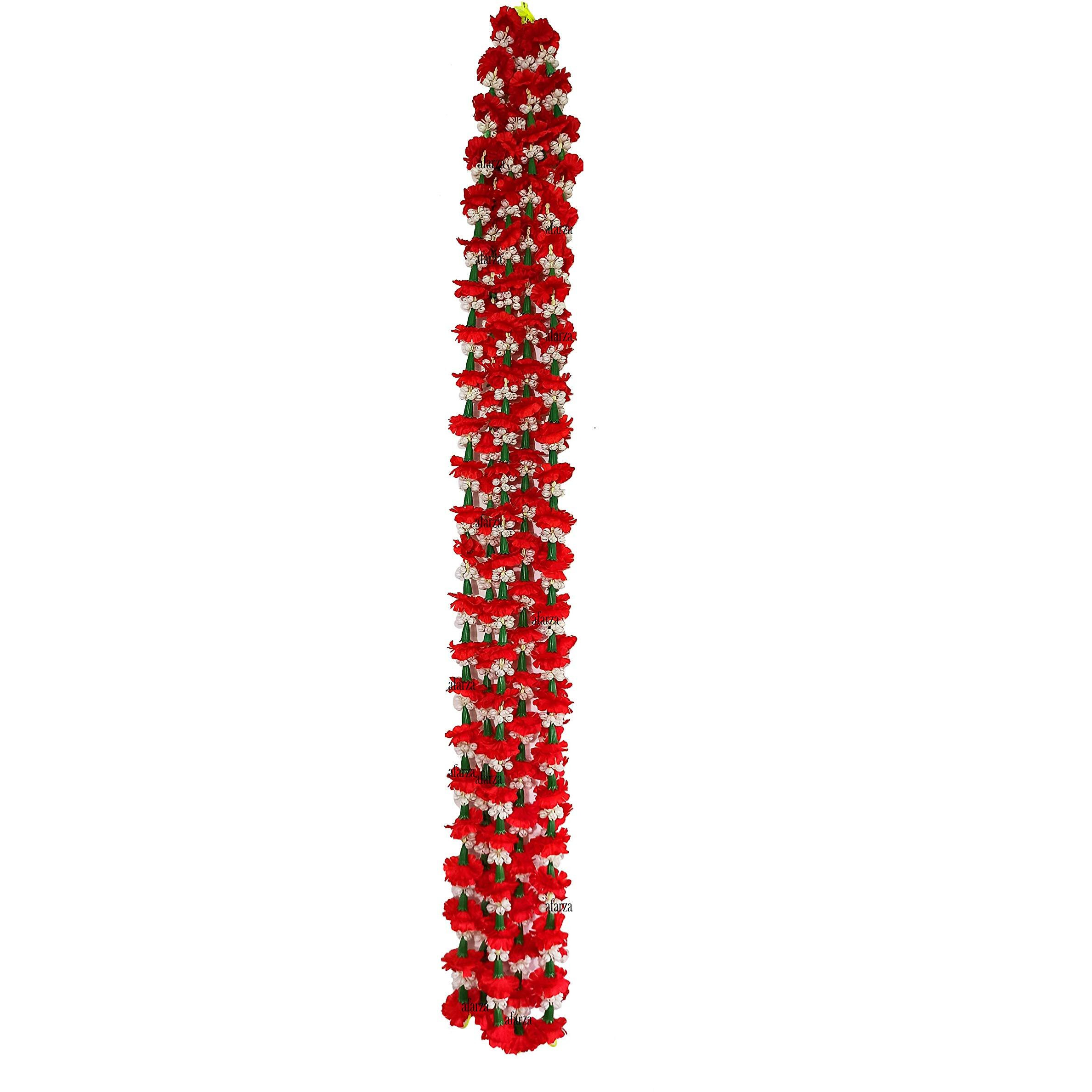 Artificial Flower Garland toran for Door Hanging Home Decoration Diwali Decoration Pack of 2 Strings 5 FEET. (redmogra)