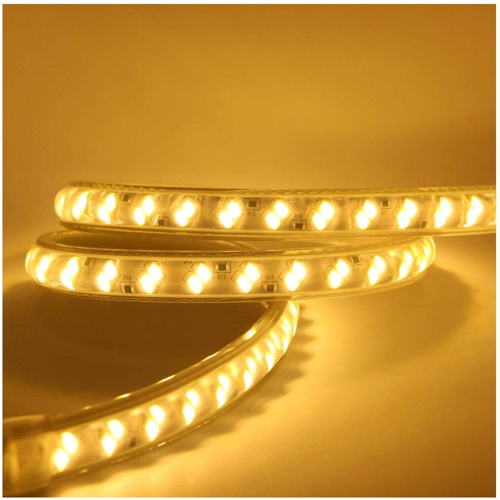 Mufasa Dual Row LED Rope Light Indoor Outdoor Strip Home Decoration Lights, Diwali Festival Lights False Ceiling, Balcony 220V AC (Non Adhesive Back) (Warm White, 5 Meter)