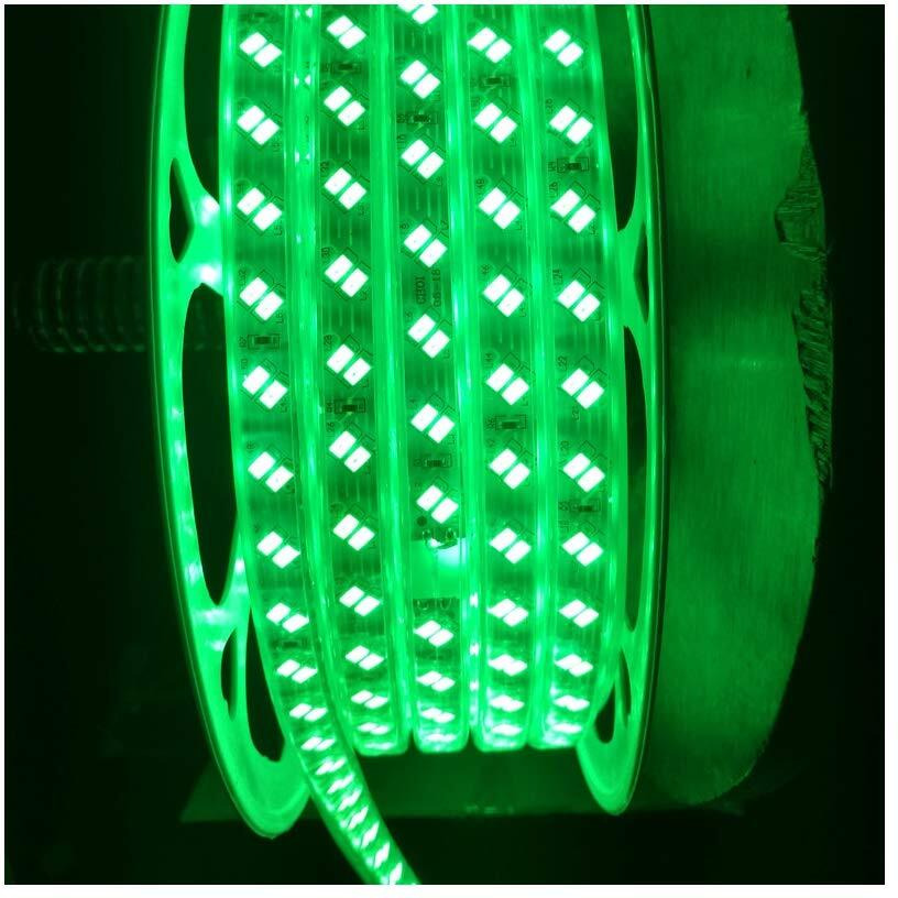 Mufasa Dual Row LED Rope Light Indoor Outdoor Strip Home Decoration Lights, Diwali Festival Lights False Ceiling, Balcony 220V AC (Non Adhesive Back) (Green, 5 Meter)