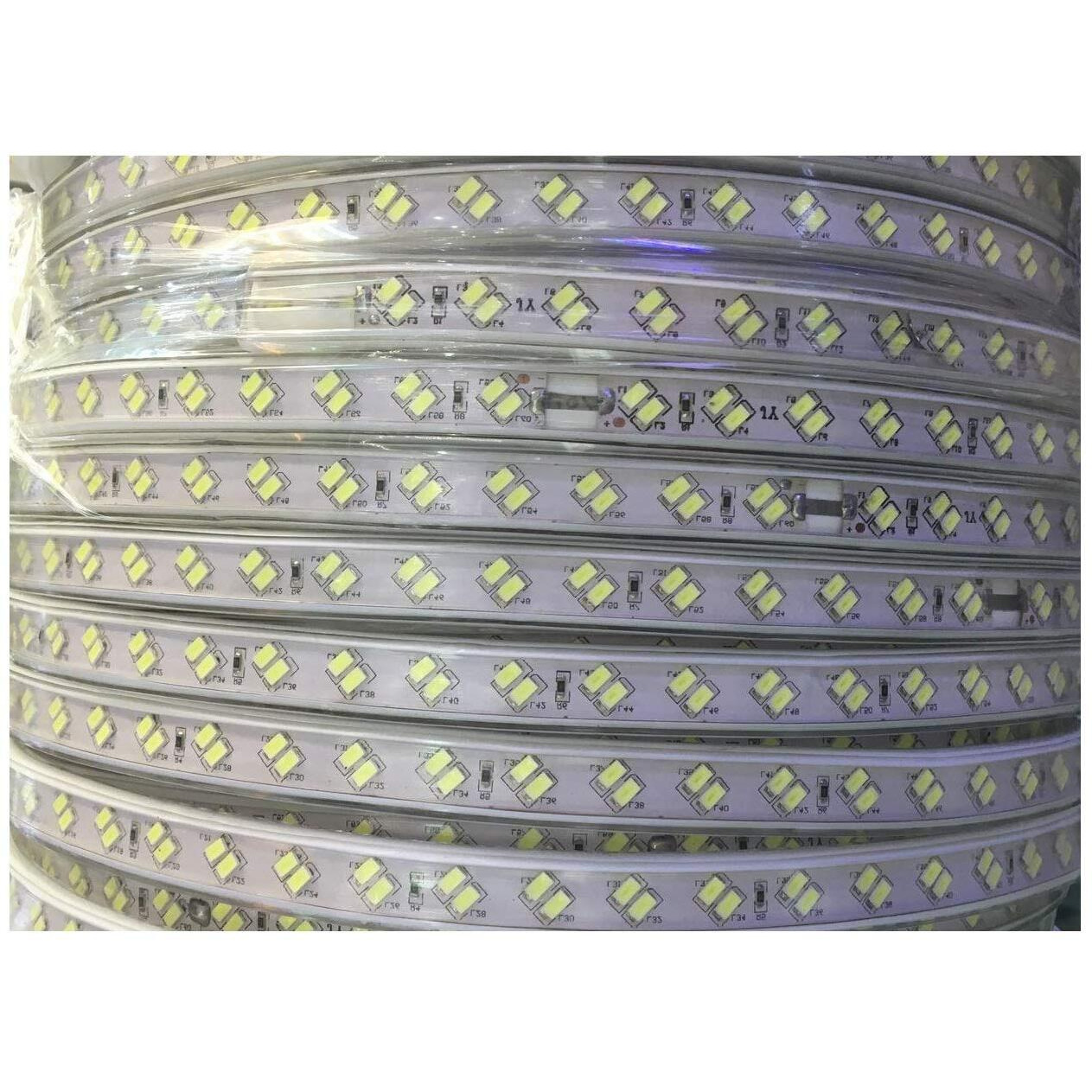 Mufasa Dual Row LED Rope Light Indoor Outdoor Strip Home Decoration Lights, Diwali Festival Lights False Ceiling, Balcony 220V AC (Non Adhesive Back) (Green, 5 Meter)