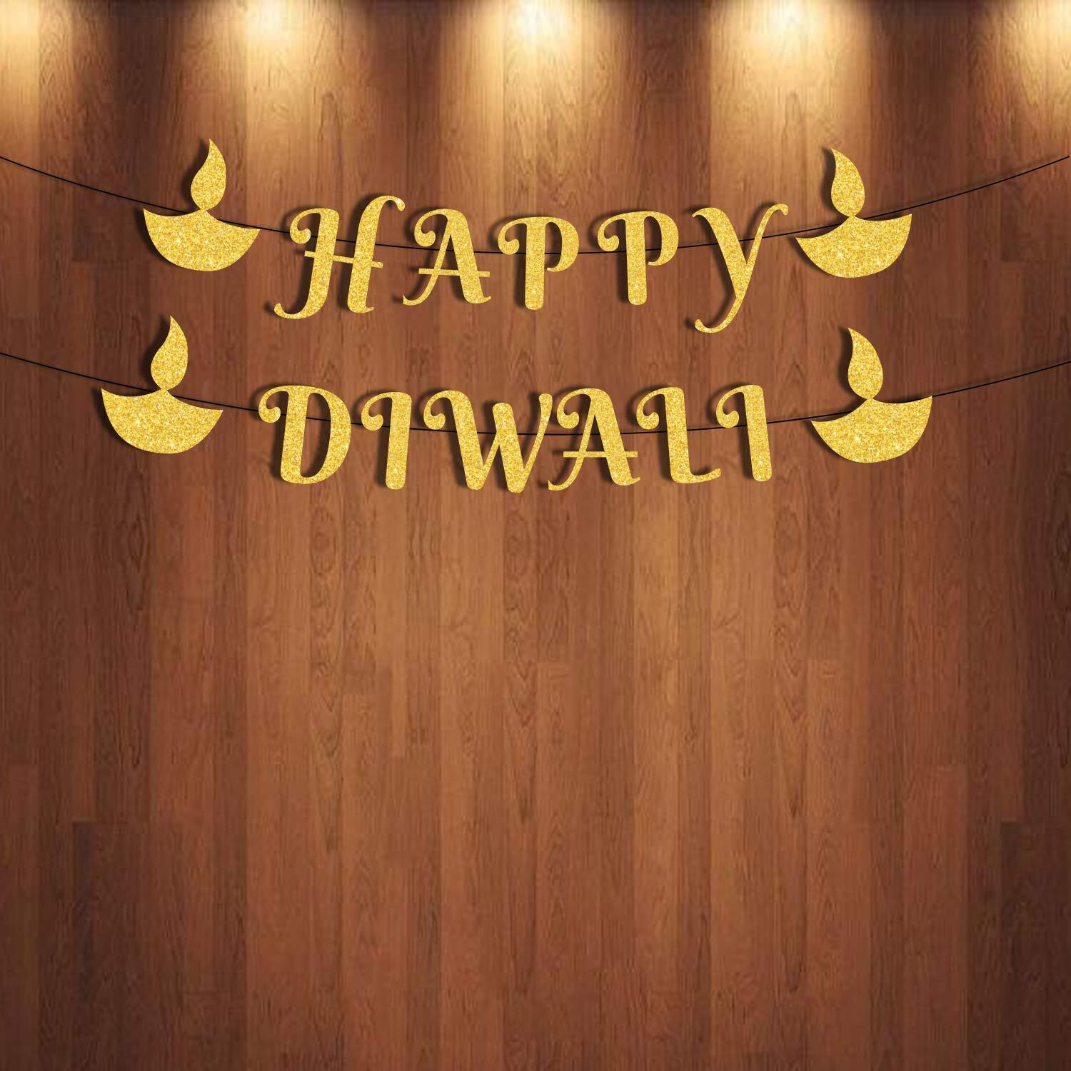 Festiko Happy Durga puja Banner/Photo Booth/Swirls for Durga puja Festival Decoration (Happy Diwali Banner - 02)