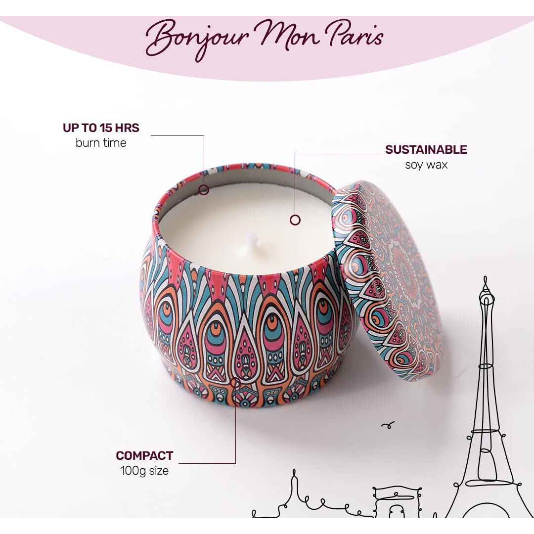 Andme Scented Candles for Home. Diwali Decoration Items for Home Decor, Gift Items, Birthday Gift, Mon Paris Fragrance(120 GMS)