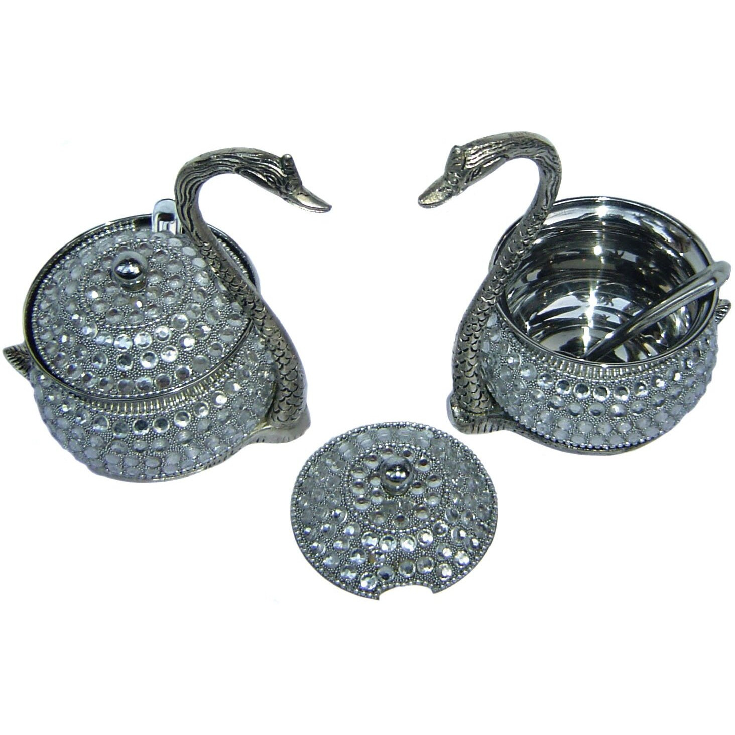 Rastogi Handicrafts Steel Decorative Platter Diwali Gifts Christmas Gift Dry Fruit Bowl (Silver) (2)