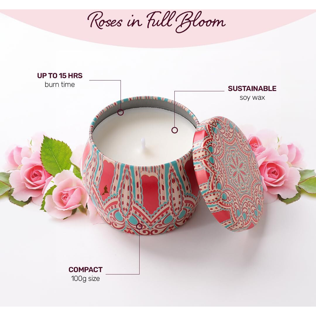 Andme Scented Candles for Home. Diwali Decoration Items for Home Decor, Gift Items, Birthday Gift, Rose Fragrance(120 GMS)