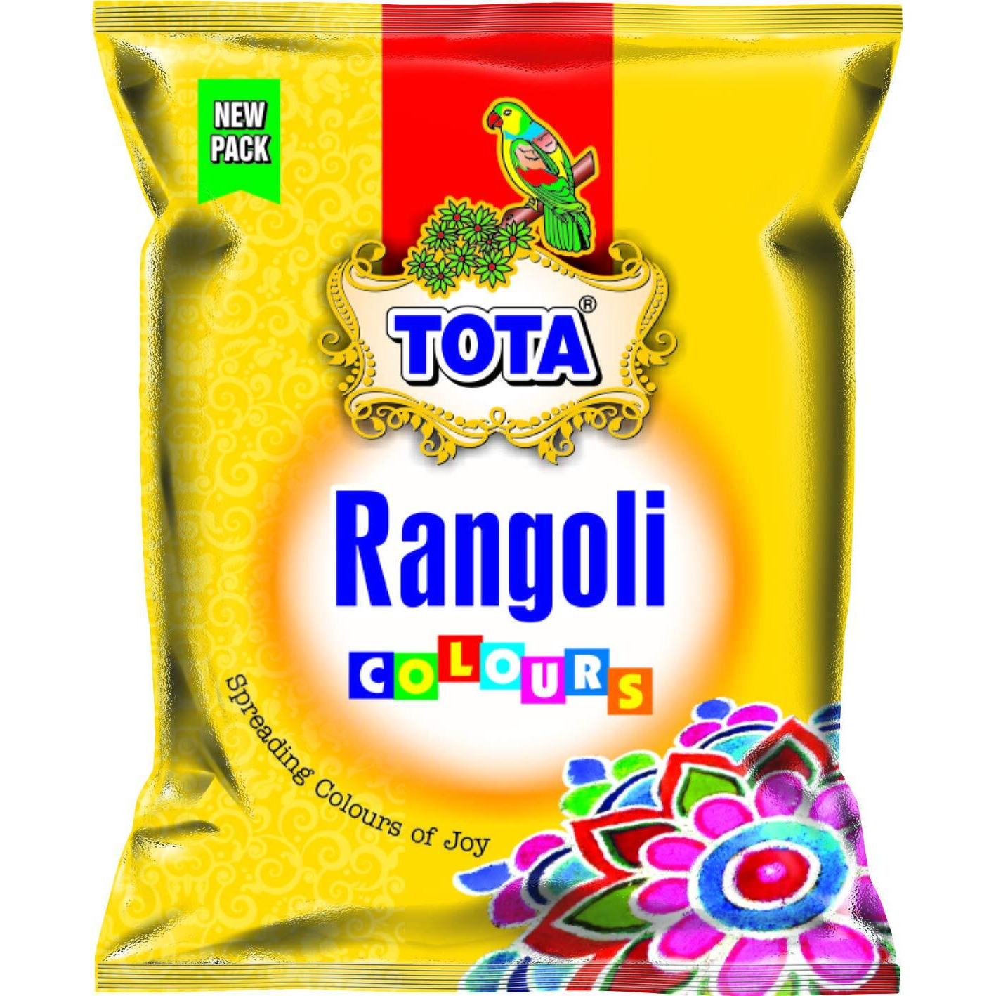 TOTA Rangoli Colour Powder Set for Puja Diwali Floor Decor Art and Craft Home Decor and More 1 kg-10 Different Bright Rangoli Colors (100 Gram Each)