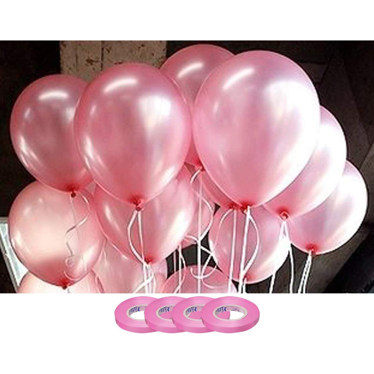 AMFIN 10 Inch (Pack of 100) Beautiful Royal Pink Color Metallic Balloons for Birthday Decoration, Decoration for Weddings, Engagement, Baby Shower, 1st Birthday, Anniversary Party, Bachelors Party, Office Party ,Diwali