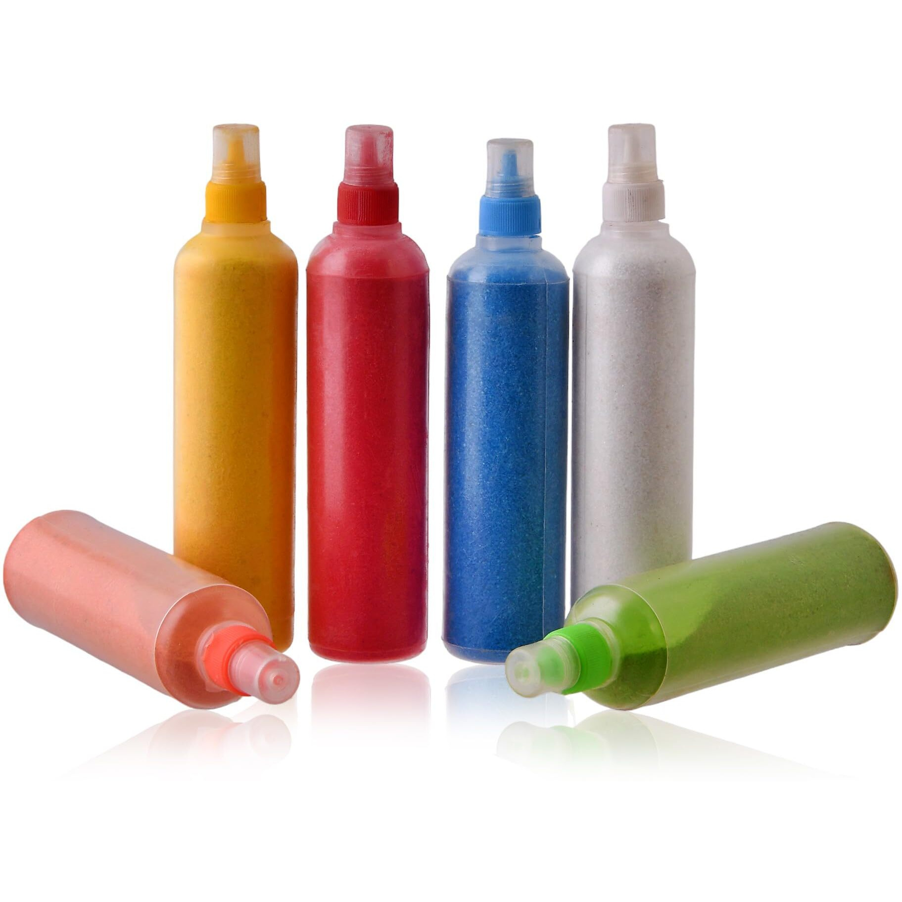 CraftVatika Rangoli Colour Powder Tube Kit Diwali Decoration Items Bottles Tool Floor Art Rang for Home Navratri Pongal Pooja Mandir Decor (Set of 6)
