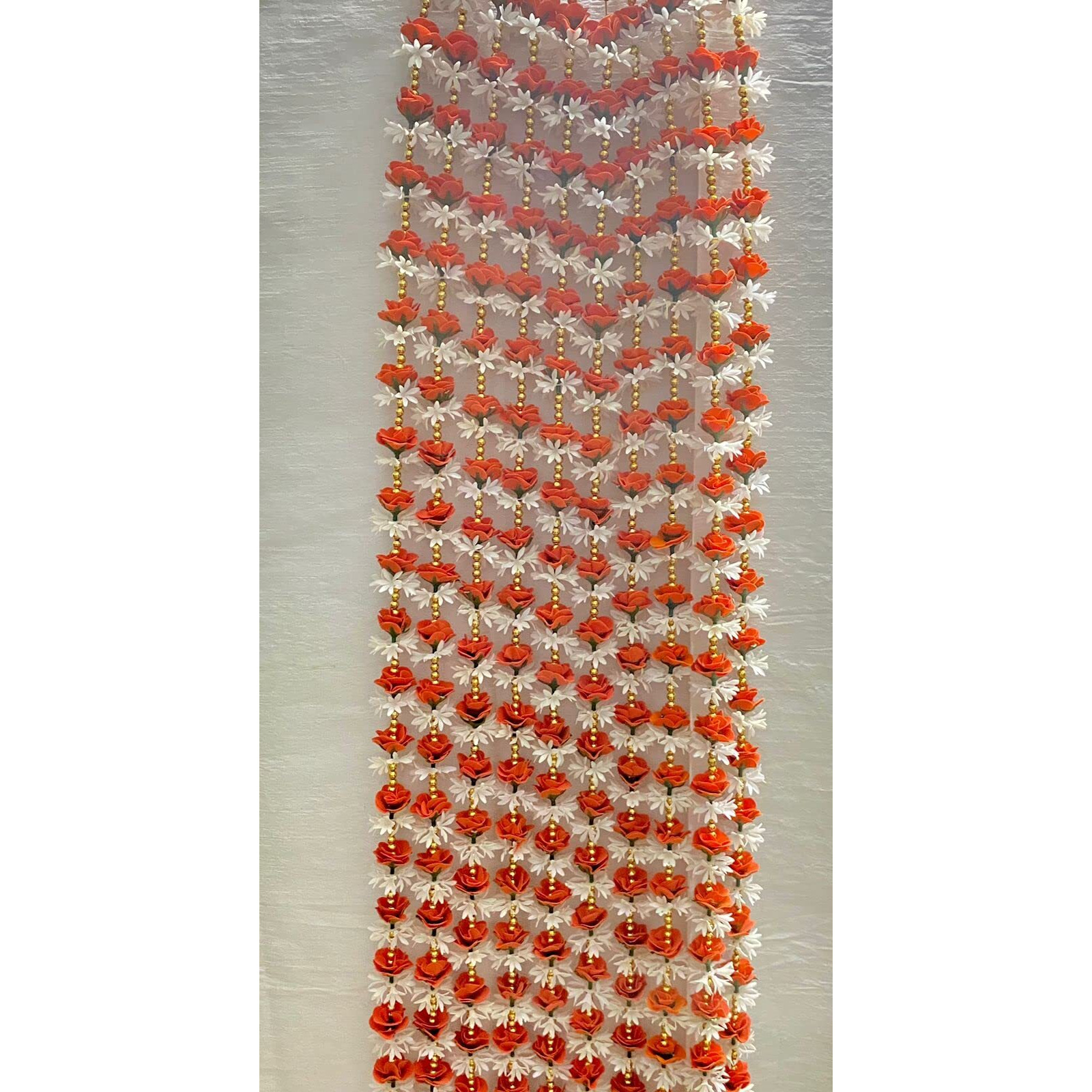 CROWNNIMREET 5 Feet Artificial Foam Flower Toran Long, Garland for Decoration Festival Navratri, Diwali, Marriages, Temple and Home/Office Inauguration (Orange, Pack of 10)