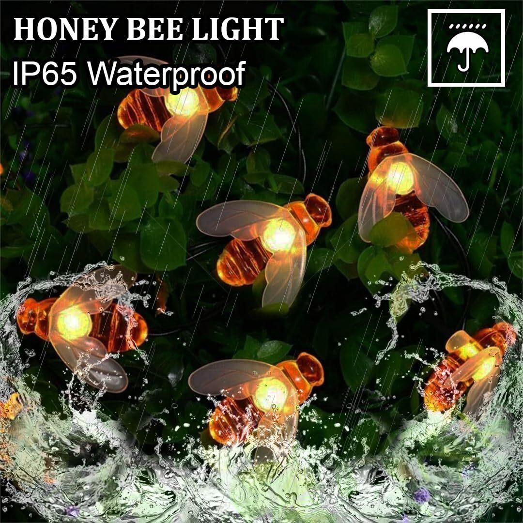 fizzytech Plastic Honey Bee String Lights Of Home Decoration Diwali Light For Party Birthday Diwali Christmas Navratri Valentine Gift Home Decoration Light (3 Meter 15 Led, Warm White)