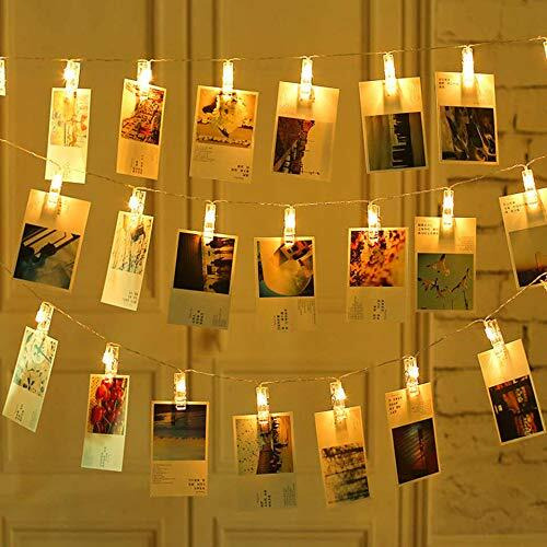 Collectible India Copper Christmas Xmas String Lights - Battery Operated for Diwali Decorations, Party, Wedding 2AA Batteries not Included ( Yellow Light Colour) Set of 20 LED Photo Clip-30 LED
