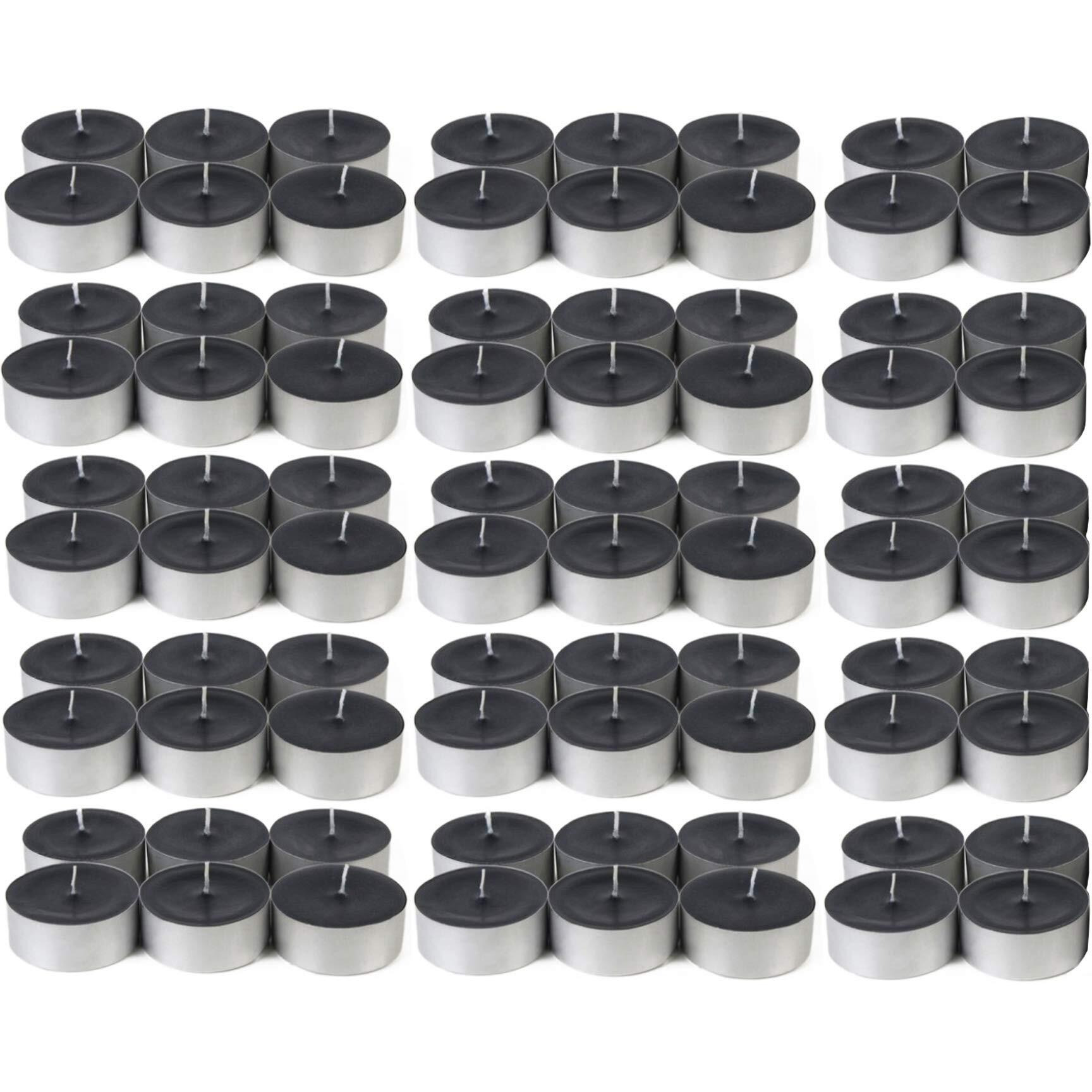 Atorakushon Smokeless Scented 80 Black Tealight t-lite Floating Candle Decorate Diwali Party