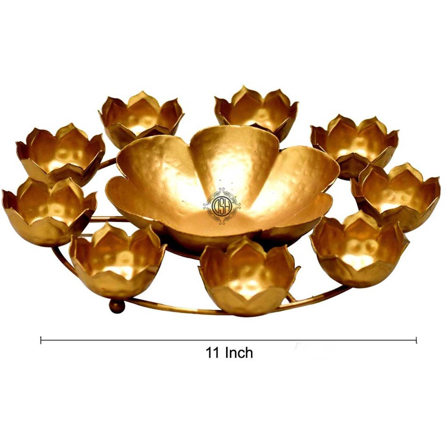 DSH Urli Bowl Handcrafted (11 Inch) Bowl for Floating Flowers T- Light Candles Home Diwali Decoration. (Rangoli).