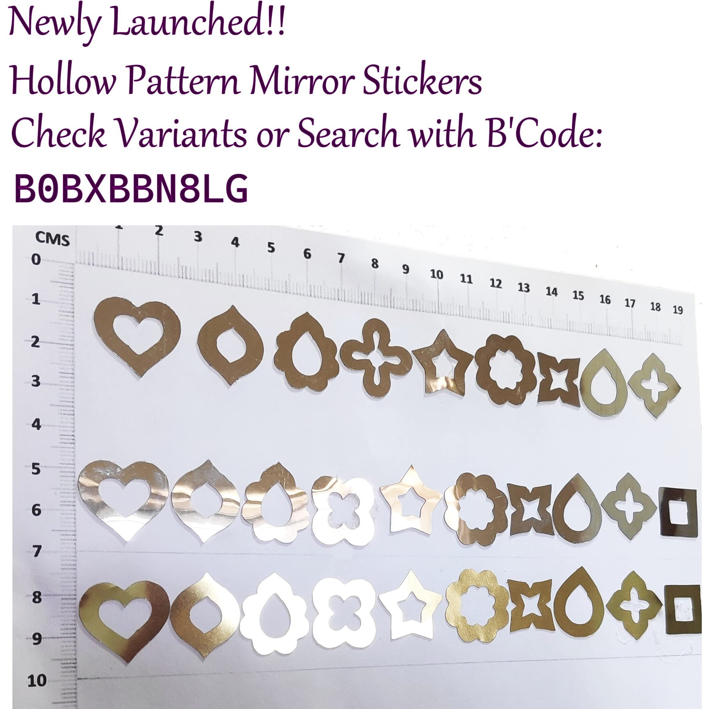 Get-Set-Go Golden Color Mirror Sticker sheets Matte Finish - (9600+ Mirrors) 10 SIZES & SHAPES for Diwali Decoration, Crafts & Embroidery Work, Lippan Art, Foil material Water Proof, with strong adhesive, lasting mirror shine. (Golden (Large-Pack))