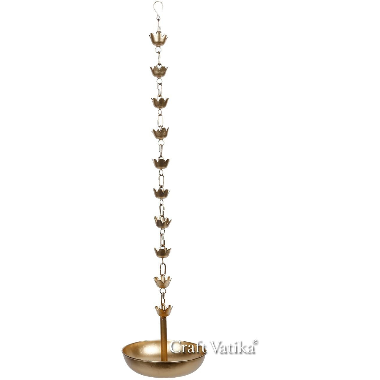 CraftVatika Hanging Urli Bowl Showpiece for Flowers & Floating Candles Decorative Traditional Bowl Home Diwali Decoration Items & Diwali Gifts for Family and Friends Corporate Office Employees.