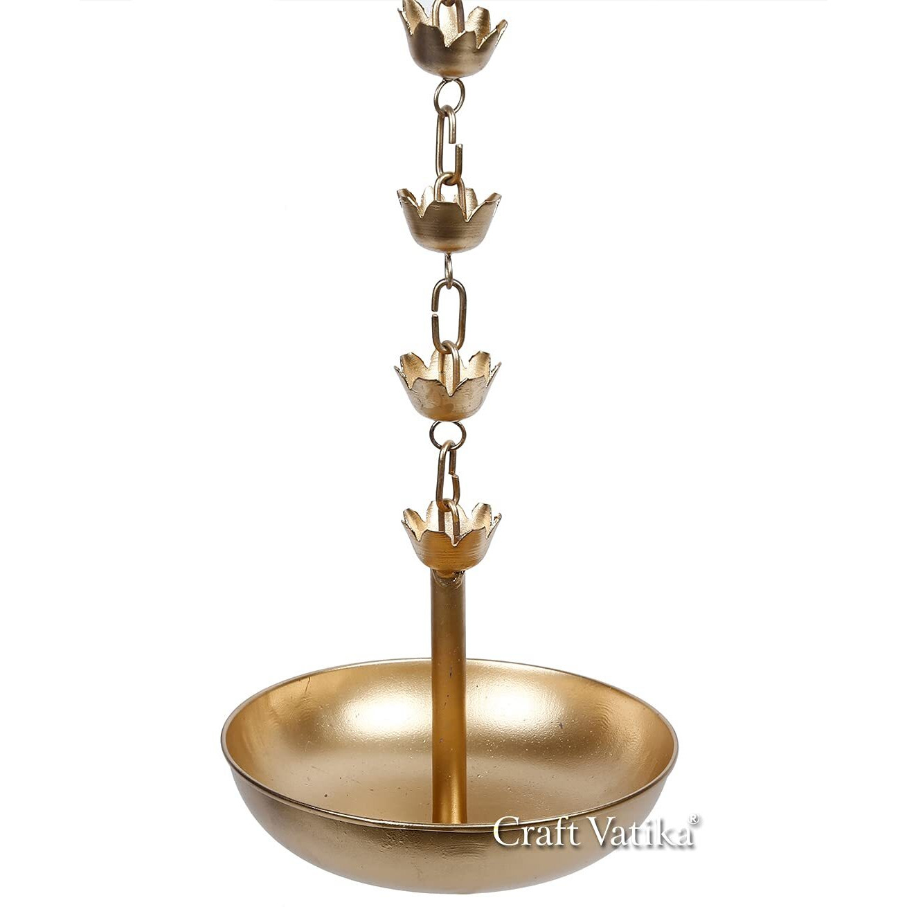 CraftVatika Hanging Urli Bowl Showpiece for Flowers & Floating Candles Decorative Traditional Bowl Home Diwali Decoration Items & Diwali Gifts for Family and Friends Corporate Office Employees.