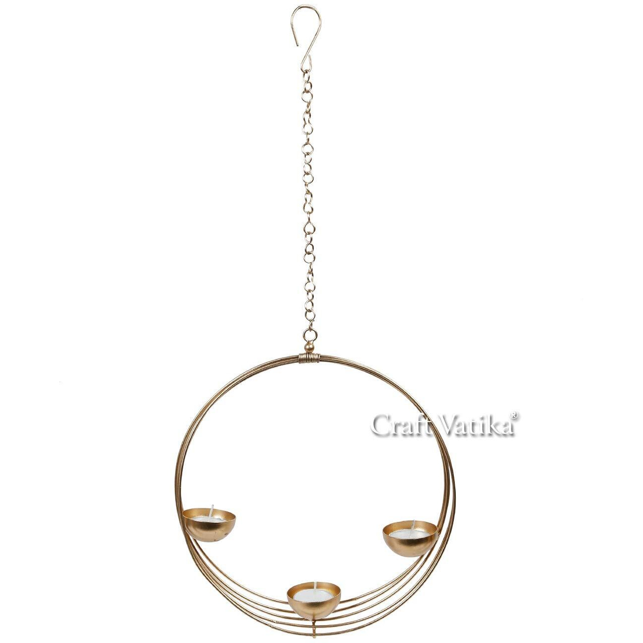 CraftVatika Wall Hanging Candle Holder for Home Decoration Tealight Candle Holder Stand Metal Wall Hanging Mounted Living Room Indoor Outdoor Festive Occasion Diwali Decoration Items