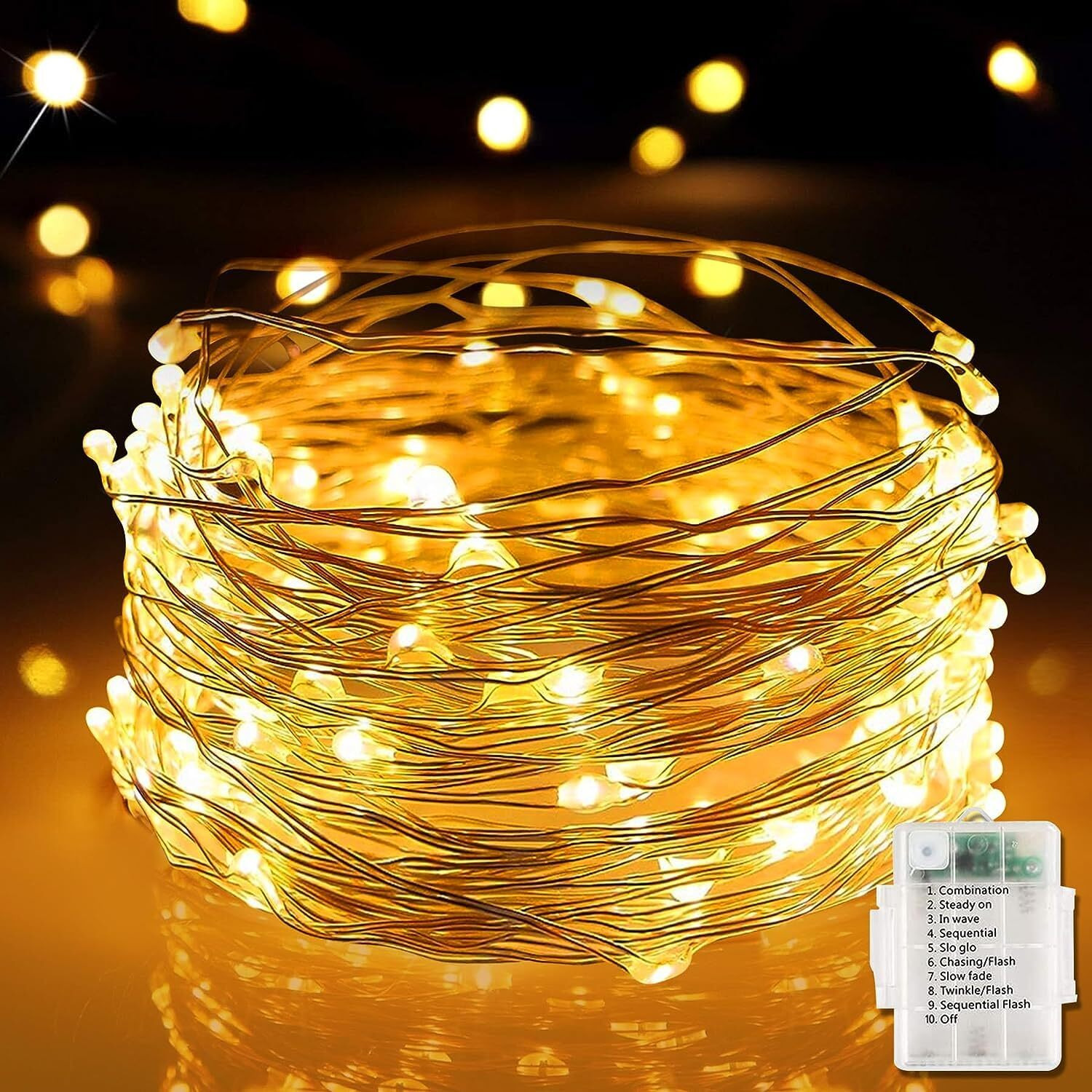 Groeien Copper 10 Meter Fairy String Lights with Battery Powered Led Light for DIY, Decor, Diwali, Christmas(Batteries not Included)