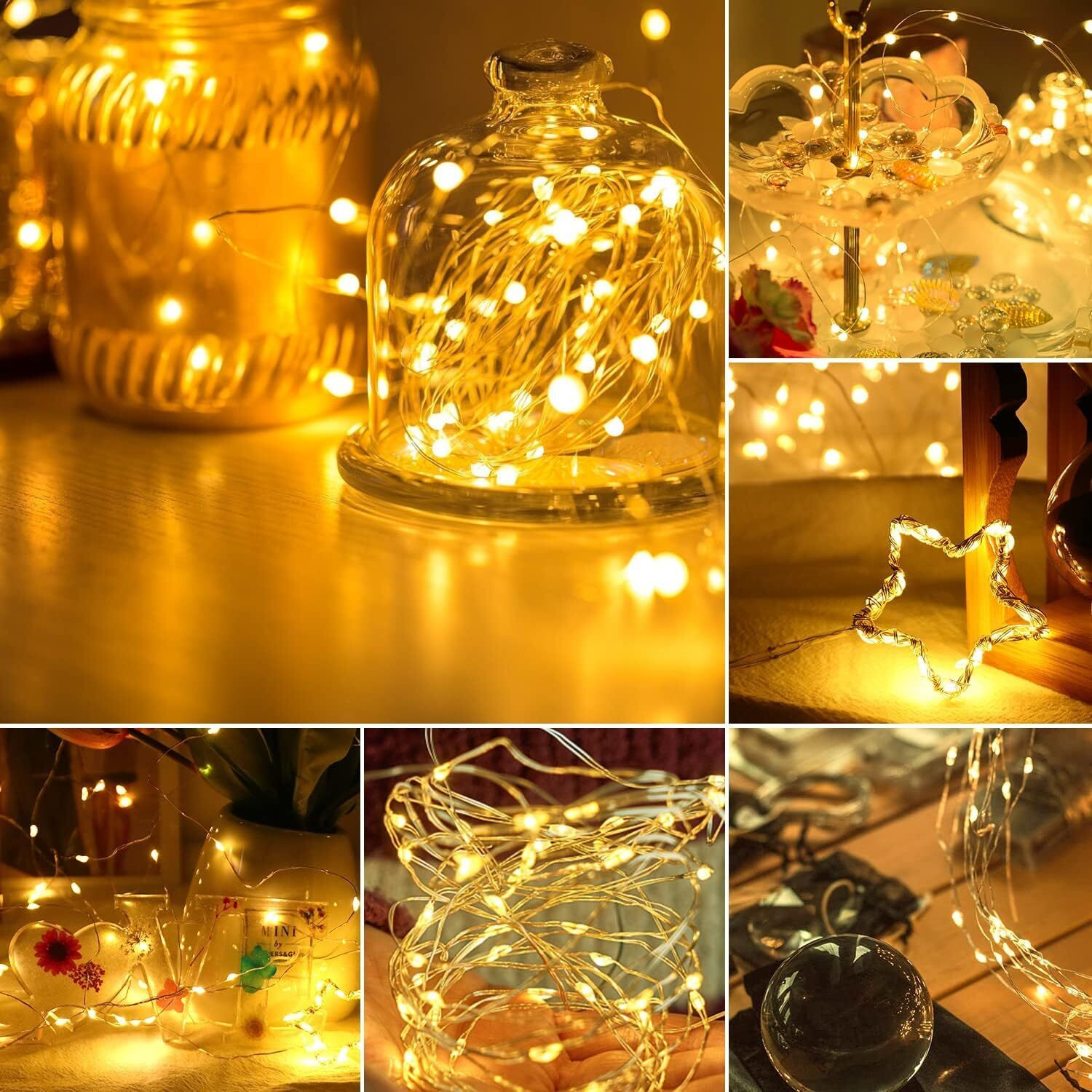 Groeien Copper 10 Meter Fairy String Lights with Battery Powered Led Light for DIY, Decor, Diwali, Christmas(Batteries not Included)