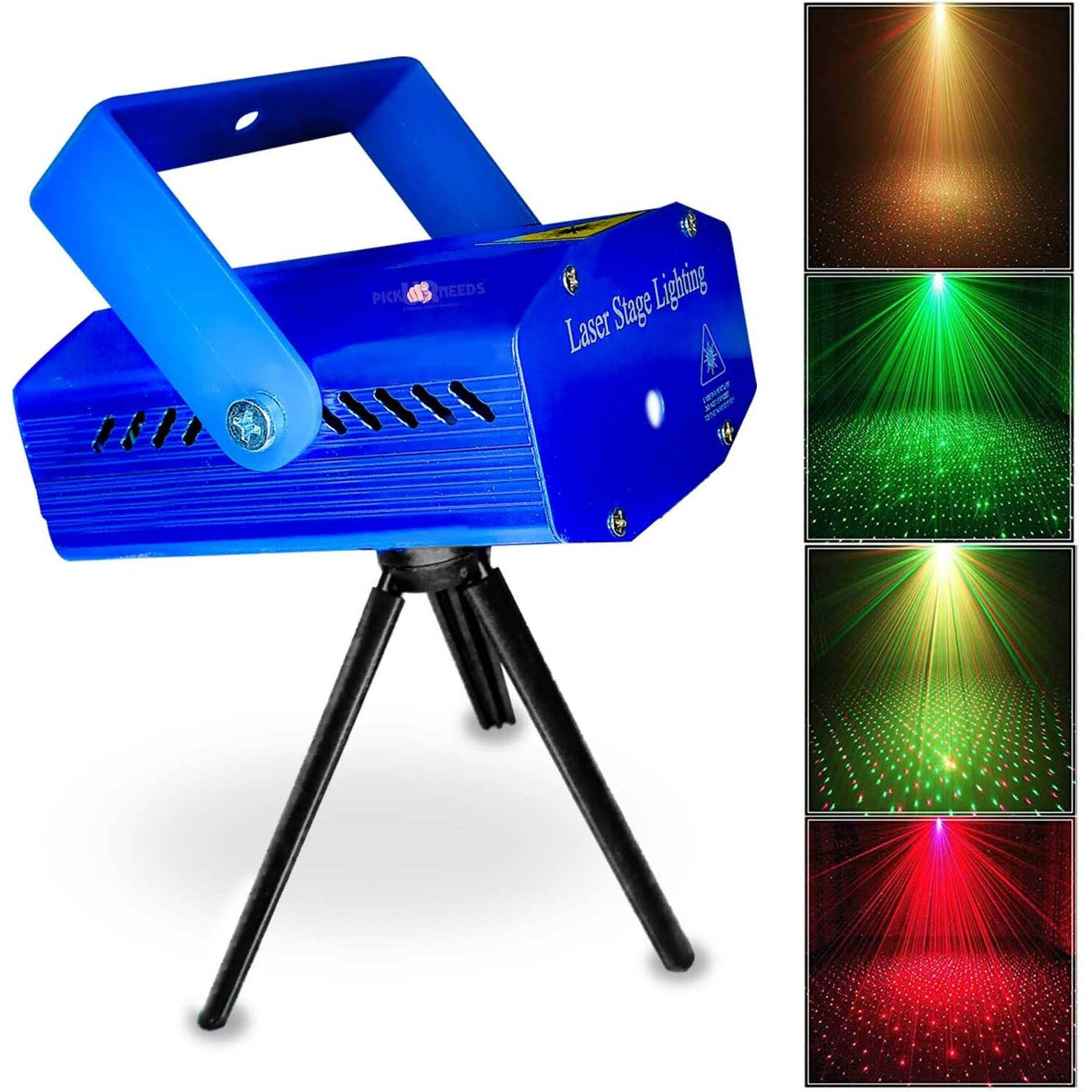 Pick Ur Needs Mini Stage Lighting Projector Sound Activated Flash Strobe for Party and Diwali Decoration (Multicolor) (Laser 12D Light)