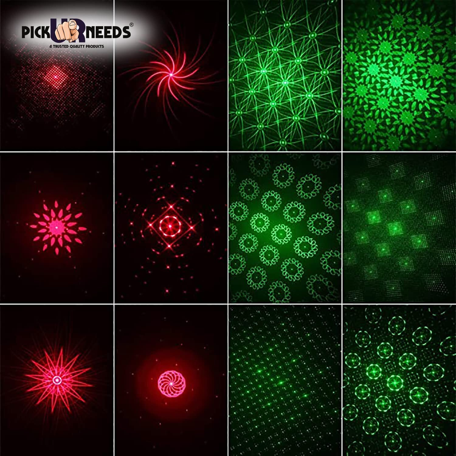 Pick Ur Needs Mini Stage Lighting Projector Sound Activated Flash Strobe for Party and Diwali Decoration (Multicolor) (Laser 12D Light)