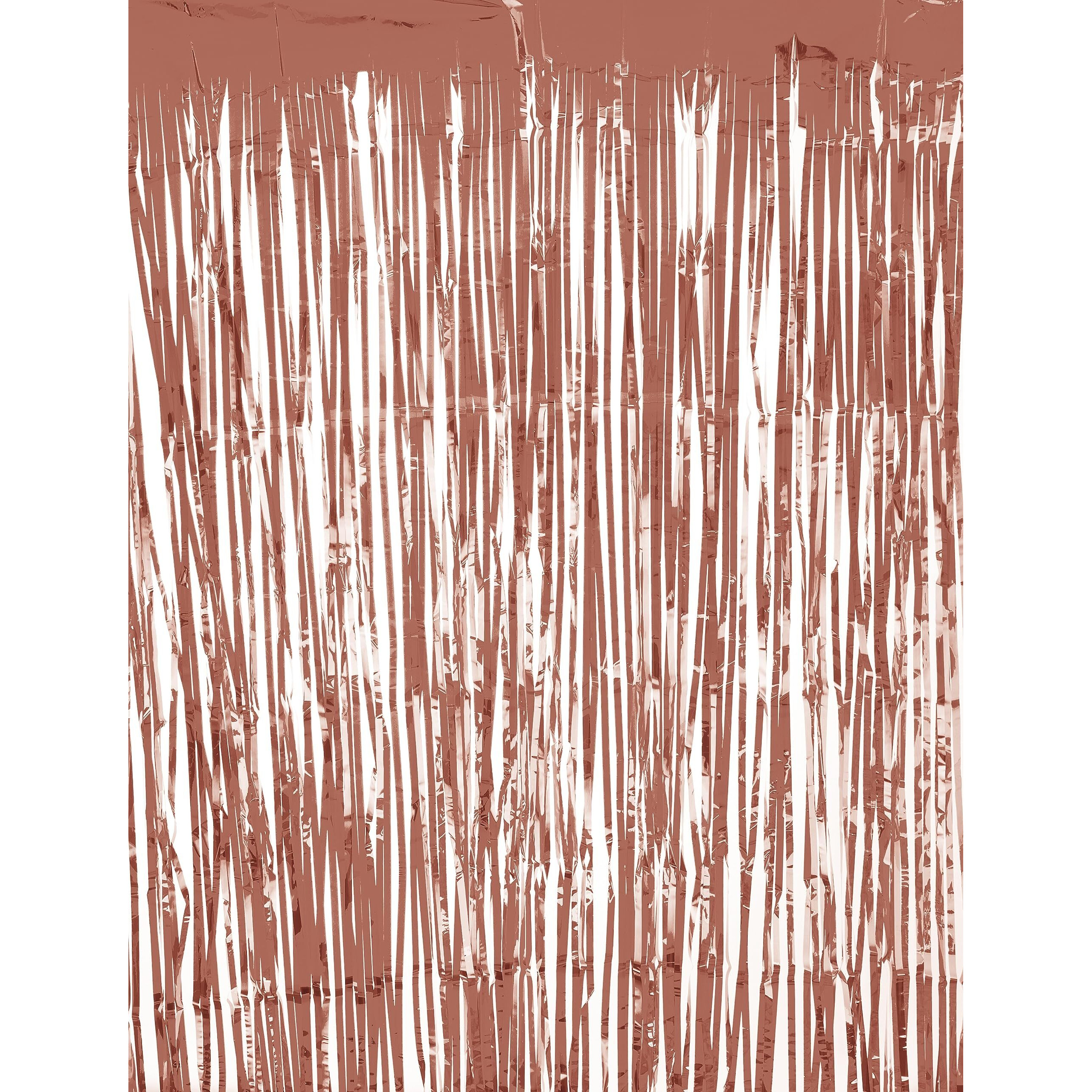 AMFIN ( Pack of 4 2.5 x 6 Feet Rose Gold Metallic Fringe Curtain for Wedding, 1st Birthday, Engagement Baby Shower, Anniversary, Office Party, Diwali Decorations