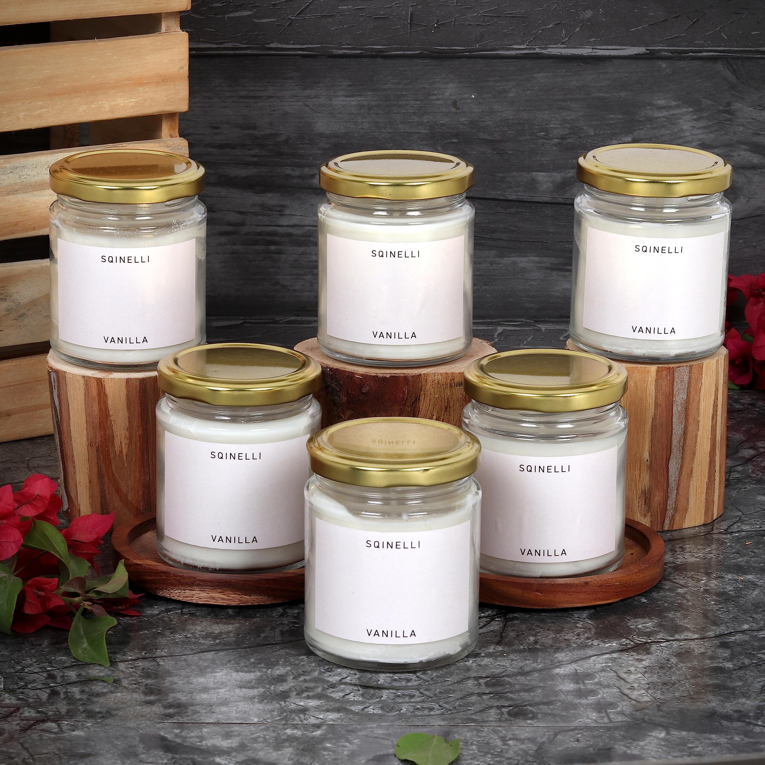 Sqinelli Scented Candles - Vanilla Scent - 1 pc - Burn Time  35 Hour - Soy Wax Candle for Home Decoration, Diwali, Birthday, Valentines Day, New Year, Christmas, Bedroom, Indoor, Outdoor