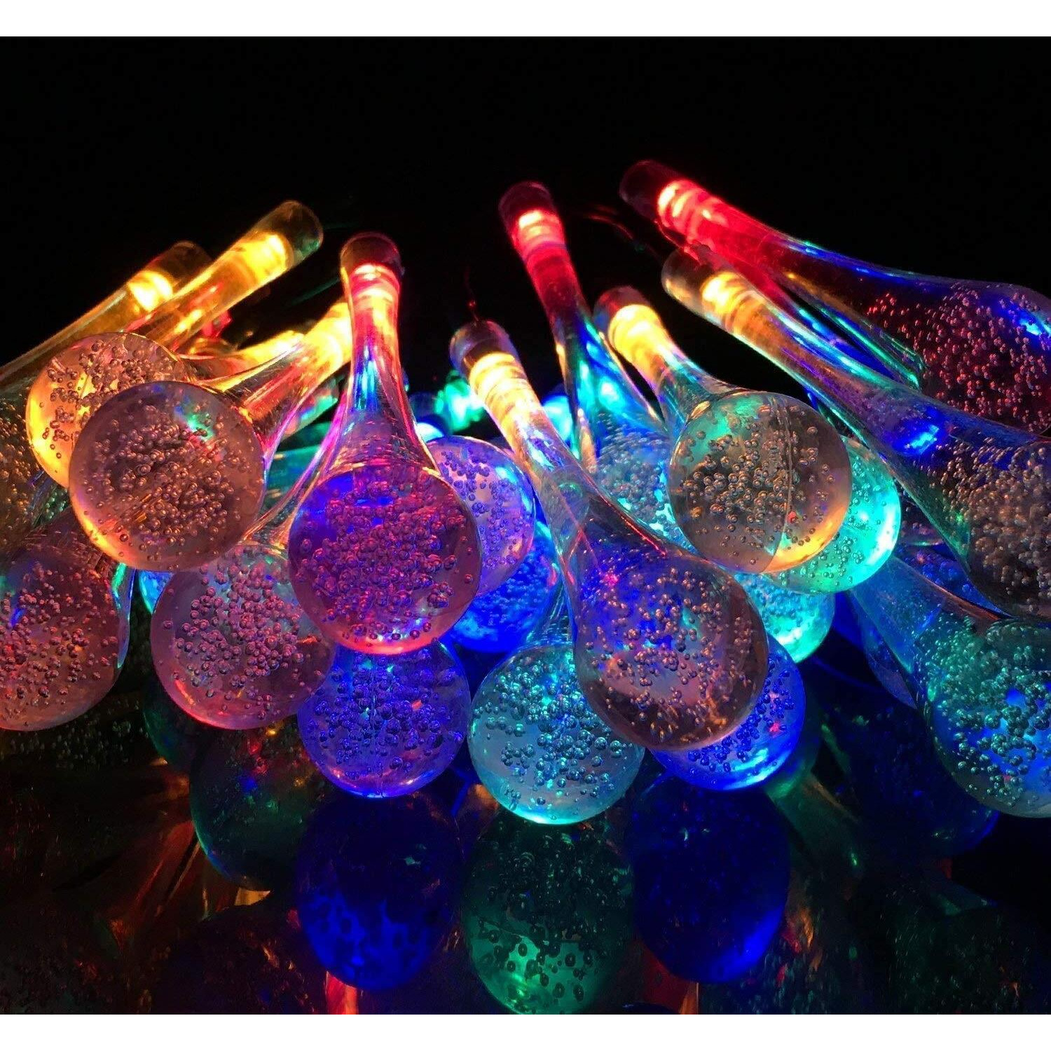 fizzytech Waterdrop String Lights of Home Decoration, Diwali Light for Party Birthday Diwali Christmas Home Decoration Light with 8 Flashing Modes (4 Meter 25 LED, Multicolour)