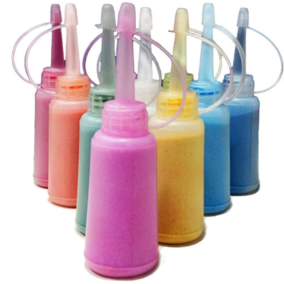 Set of 10 Rangoli Colour Powder Squeeze Bottles| Rangoli Making Kit | Kolam Rangoli Powder for Floor Diwali Decoration Items for Home