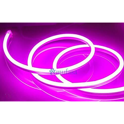 Mufasa LED Neon Light, 8MM Rope Indoor Outdoor Decoration with Connector, Best for Diwali, Festivals 220V AC (NON-ADHESIVE BACK) (Pink) (2 Meter)