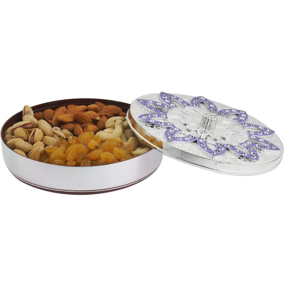 Shivram Peshawari & Bros Diwali Special Dry Fruit Silver Box 200 Grams-elite