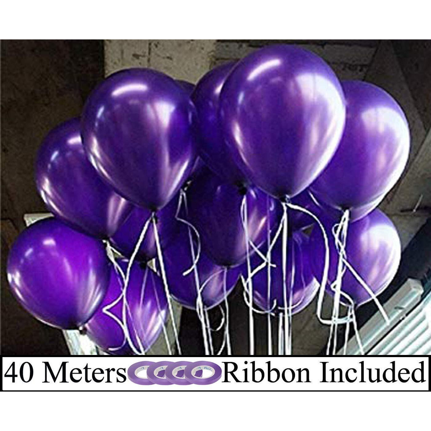 AMFIN 10 Inch (Pack Of 100) Dark Purple Metallic Balloons for Birthday Decoration , Decoration for Weddings , Engagement , Baby Shower Decoration Items , 1st Birthday Party Decoration Items , Anniversary Party , Bachelors Party , Office Party , Diwali , New Year Party , Christmas Decoration Items.