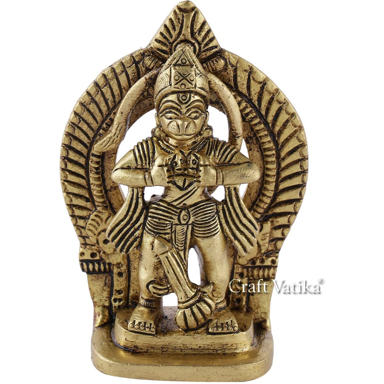 CraftVatika Hanuman Murti for Home Puja Brass Hanuman Idol Showpiece Statue Balaji Bajrangbali Murti for Ghar, Diwali Decoration Item Gifts for Brother Sister Father Mother Employees Clients