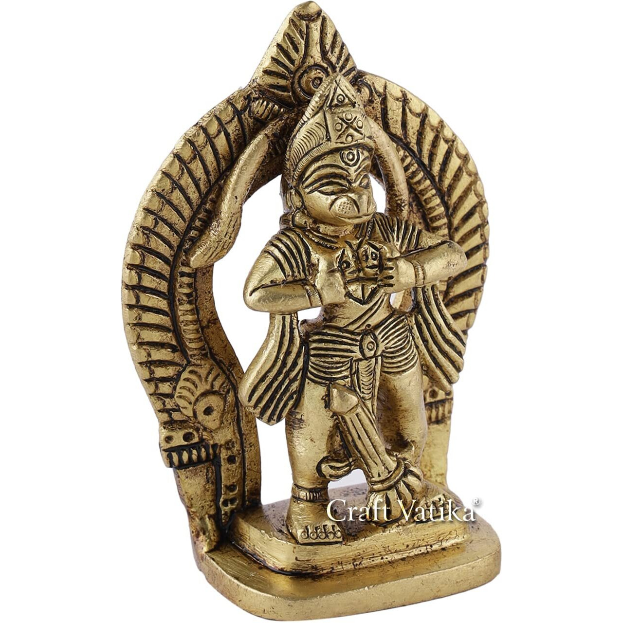 CraftVatika Hanuman Murti for Home Puja Brass Hanuman Idol Showpiece Statue Balaji Bajrangbali Murti for Ghar, Diwali Decoration Item Gifts for Brother Sister Father Mother Employees Clients